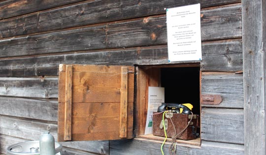 Telefon Kasseler Hütte Materialseilbahn