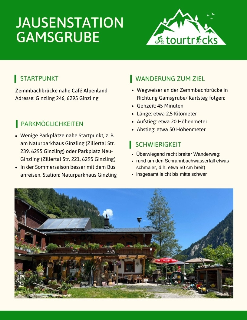 Wanderbeschreibung Jausenstation Gamsgrube